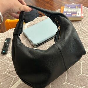 Black Leather Hobo Bag